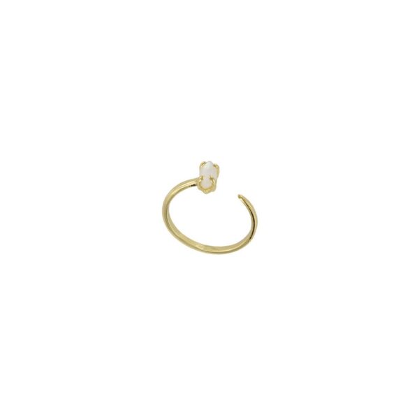 ANILLO COLECCION HOJAS MADREPERLA Y CRISTAL CHAPADO ORO