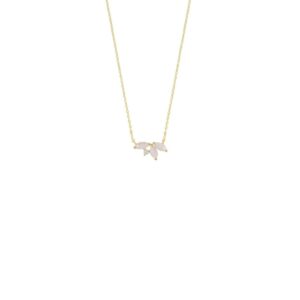 COLLAR COLLECTION LEAVES AND GLASS gold plated MADREPERLA