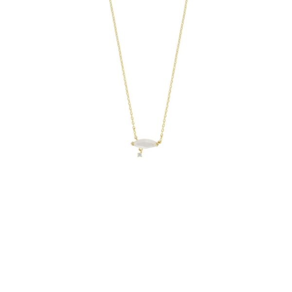 COLLAR COLLECTION LEAVES AND GLASS gold plated MADREPERLA