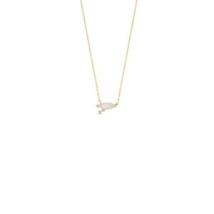 COLLAR COLLECTION LEAVES AND GLASS gold plated MADREPERLA