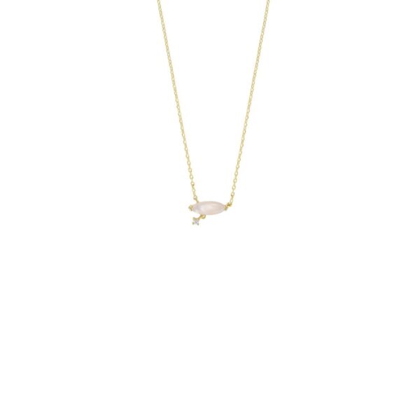 COLLAR COLLECTION LEAVES AND GLASS gold plated MADREPERLA