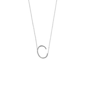 LETTER C PENDANT RHODIUM PLATING AND