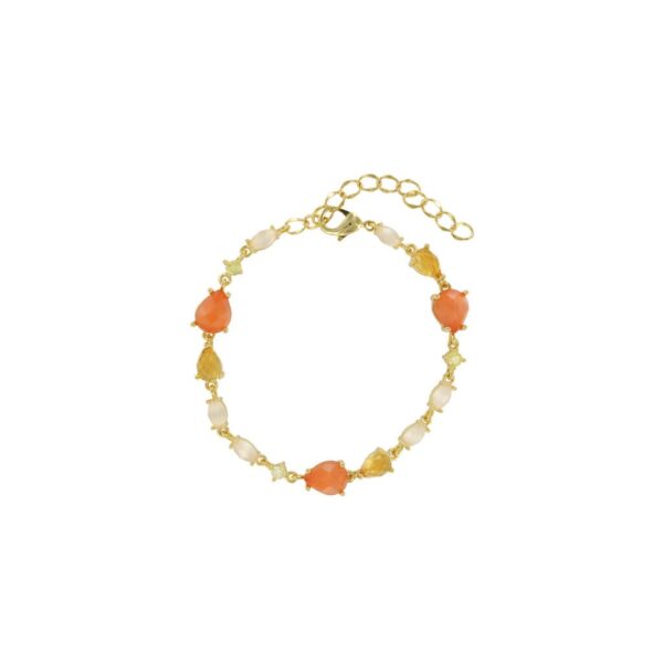 CRISTAL MINI FACETADO MULTICOLOR CHAPADO