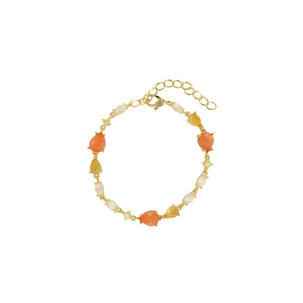 CRISTAL MINI FACETADO MULTICOLOR CHAPADO