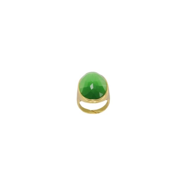 PLATED RING FACETED GLASS