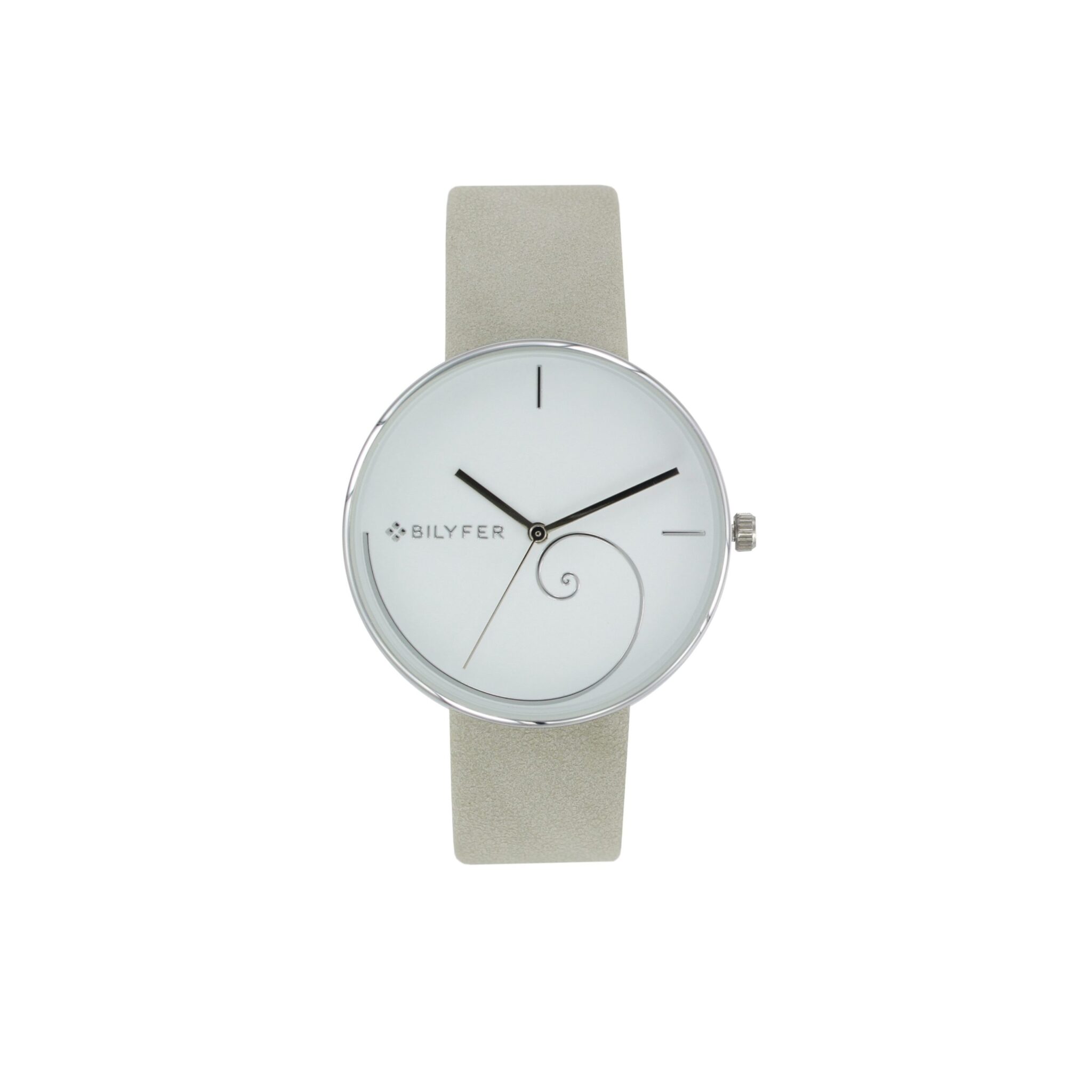 RELOJ ESPIRAL CORREA INTERIOR PIEL COLOR PLATA PLATEADO