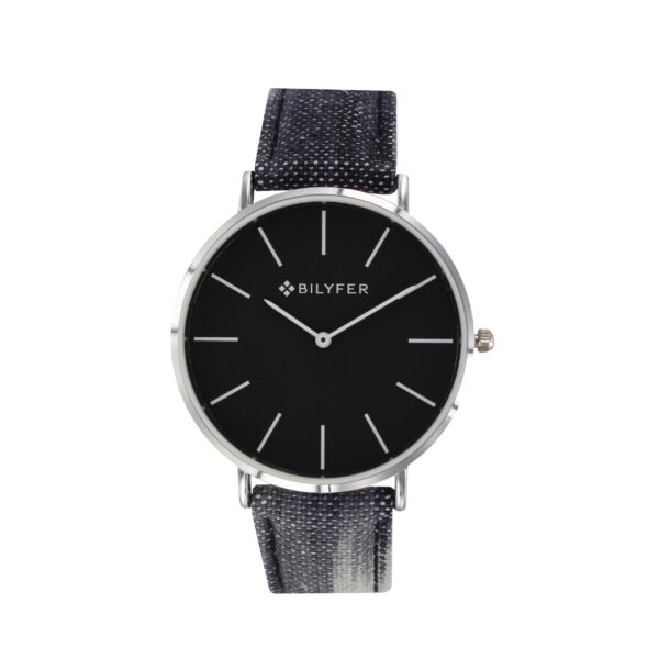 RELOJ CAJA 42 MM CORREA IKAT CON PIEL NEGRO