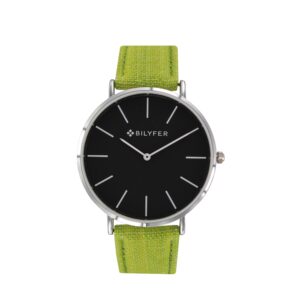 RELOJ CAJA 42 MM CORREA IKAT CON PIEL VERDE