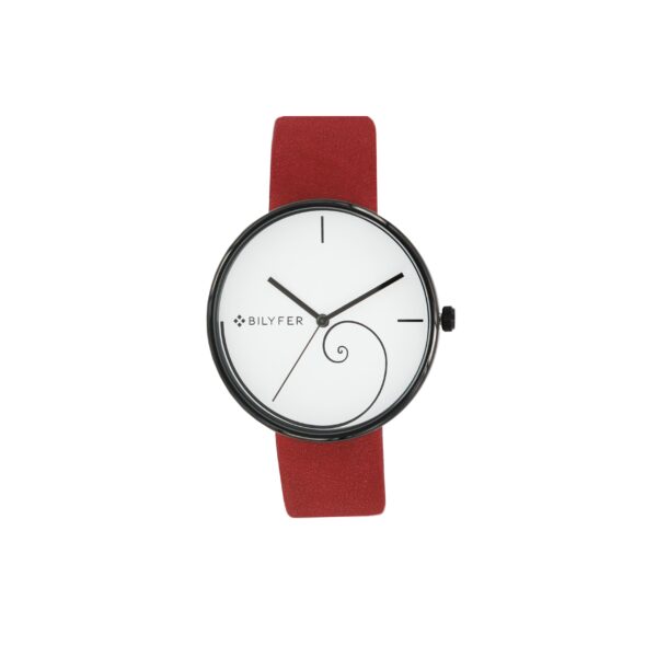 RELOJ ESPIRAL CORREA INTERIOR PIEL GRANATE ROJO