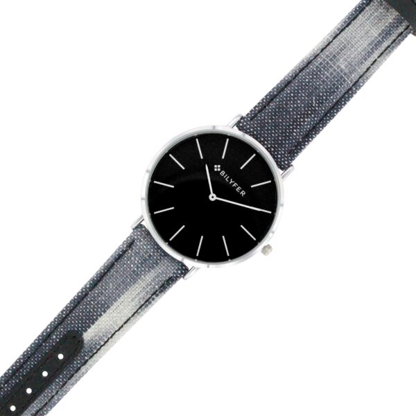 RELOJ CAJA 42 MM CORREA IKAT CON PIEL NEGRO