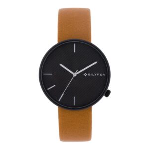 LEATHER STRAP WATCH RECORDED SPHERE INDICES