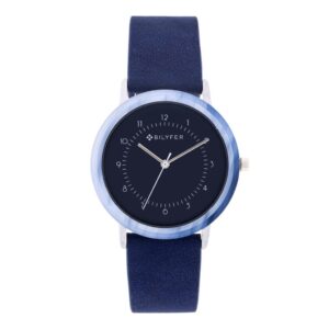ACRYLIC ROUND CLOCK BELT LEATHER INTERIOR