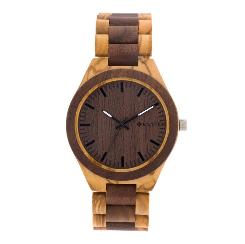RELOJ MADERA OLIVO NOGAL VERDE