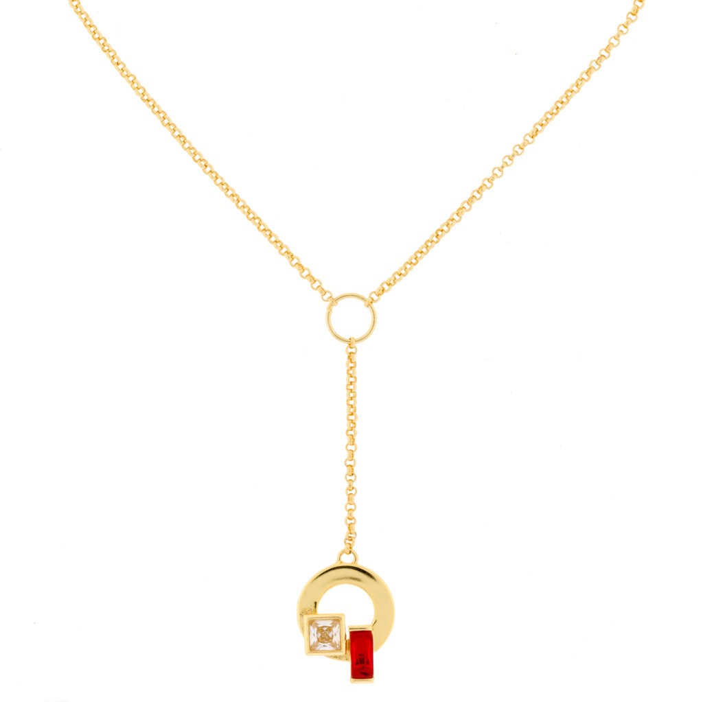 COLLAR CHAPADO ORO CRISTAL