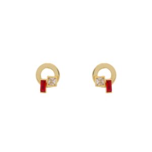 CRISTAL GOLD PLATED EARRING