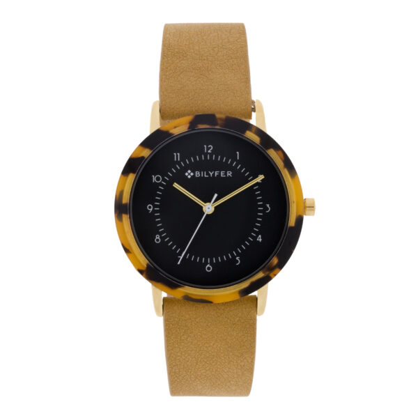 WATCH 36MM ACRYLIC BEZEL SIMULATING HORN NUMBER ARABES STRAP CAMEL INTERIOR LEATHER