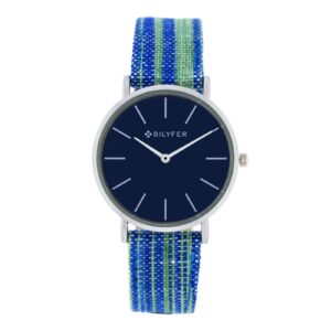 IKAT WATCH LEATHER STRAP COTTON & SILK BOX 36MM