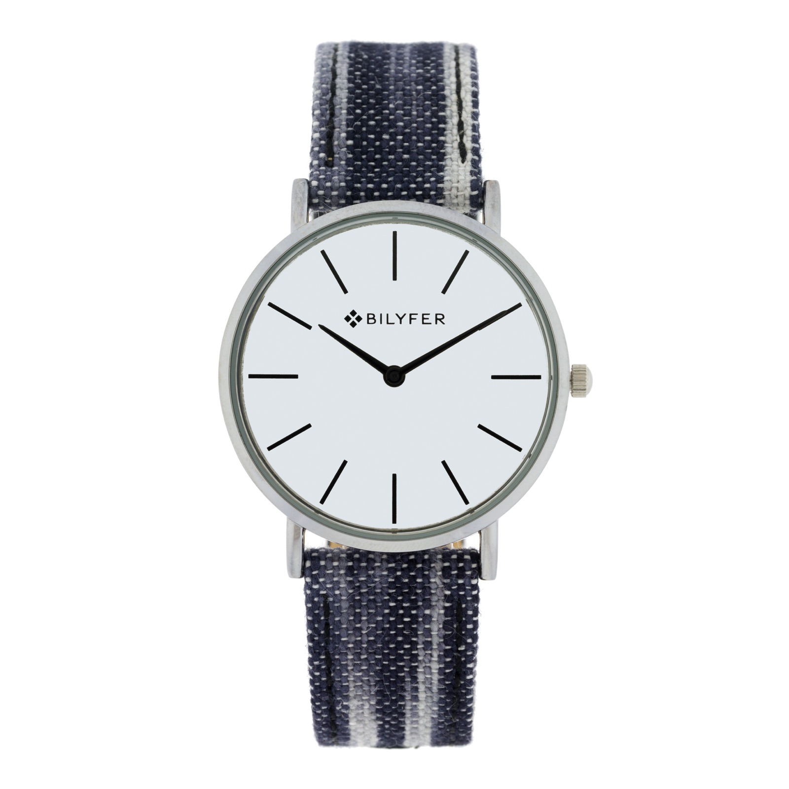 RELOJ IKAT CORREA PIEL ALGODON&SEDA CAJA 36MM BLANCO