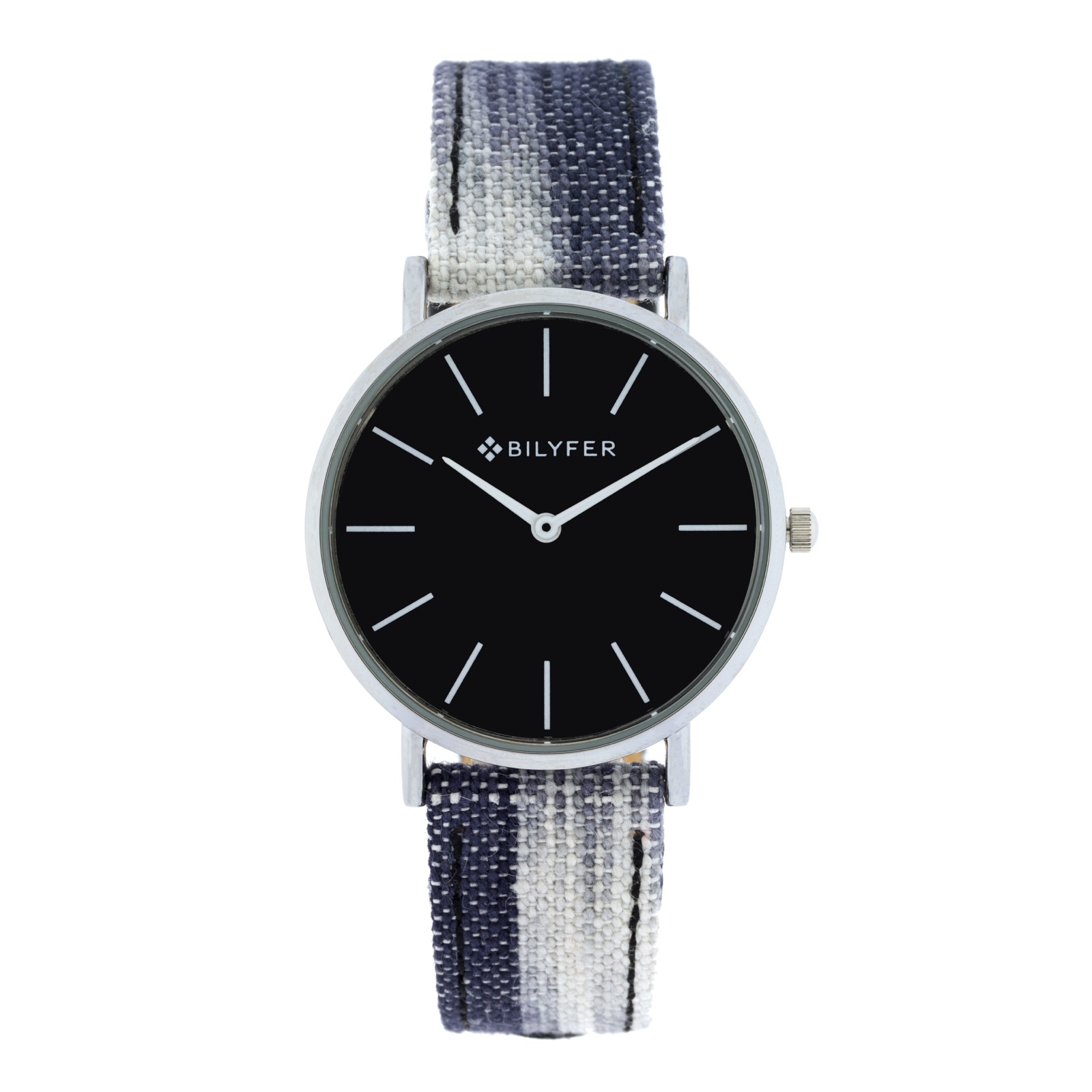 RELOJ IKAT CORREA PIEL ALGODON&SEDA CAJA 36MM NEGRO