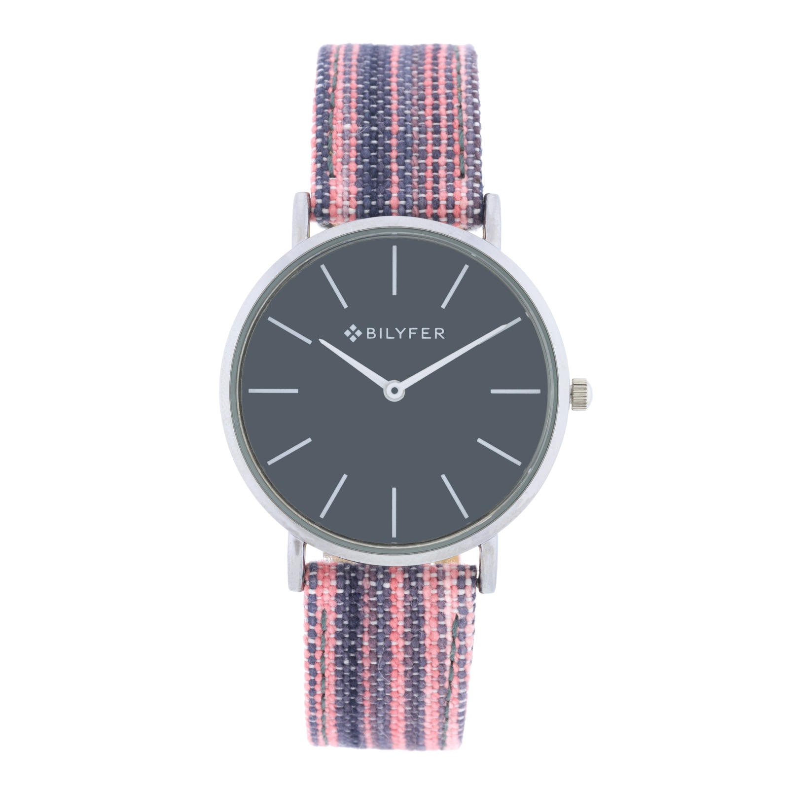 RELOJ IKAT CORREA PIEL ALGODON&SEDA CAJA 36MM NARANJA