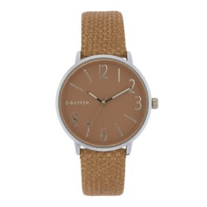 RELOJ Nº & INDICES CORREA CON TRAMA INTERIOR PIEL