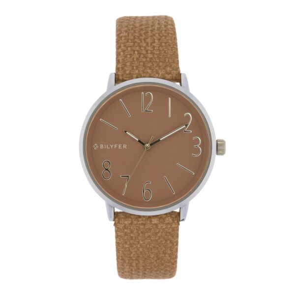 RELOJ Nº & INDICES CORREA CON TRAMA INTERIOR PIEL