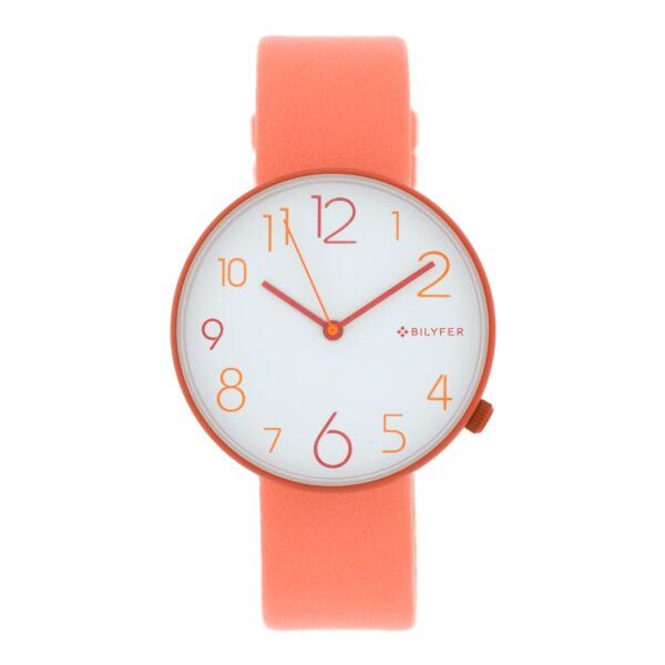 RELOJ CAJA 38 MM MULTICOLOR NUMEROS ARABES NARANJA