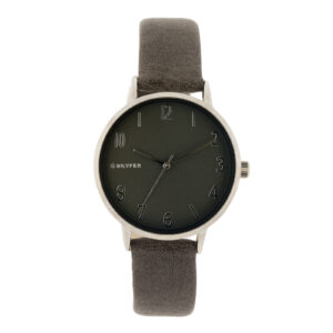 36MM GRAY WATCH ARAB NUMBERS INTERIOR LEATHER STRAP
