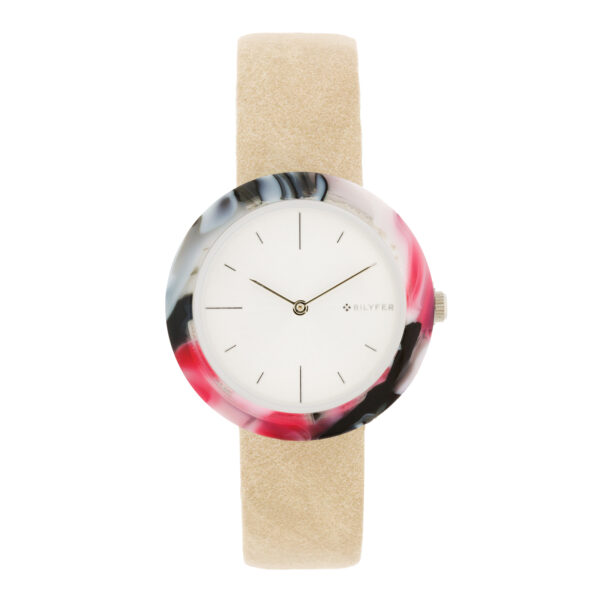 Garnet 34mm case watch with acrylic
