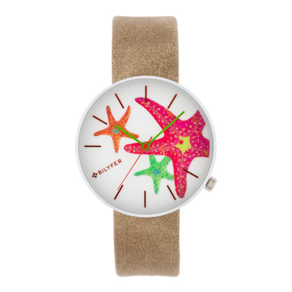 Reloj estrella de mar cámelcaja 38mm interior correa piel