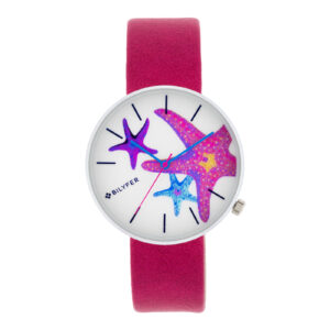 Pink starfish watch 38mm case interior leather strap