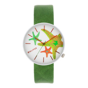 Green starfish watch 38mm case interior leather strap