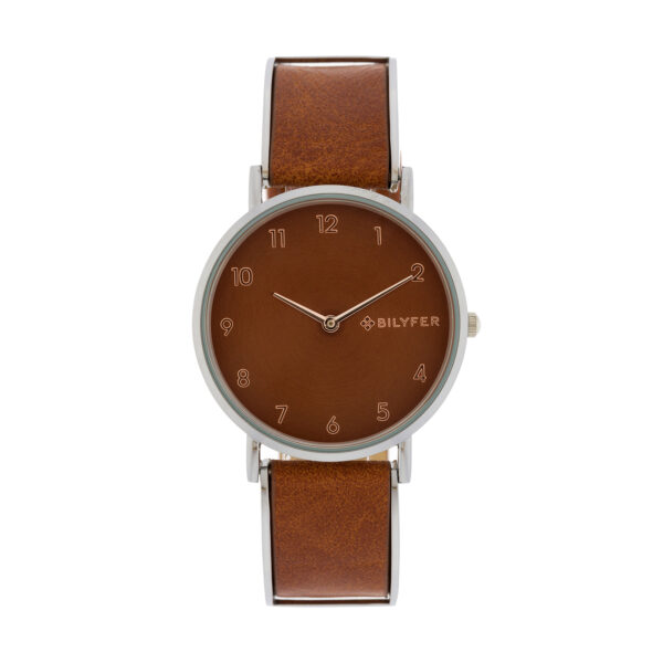 Reloj articulado granate caja 36mm interior correa piel