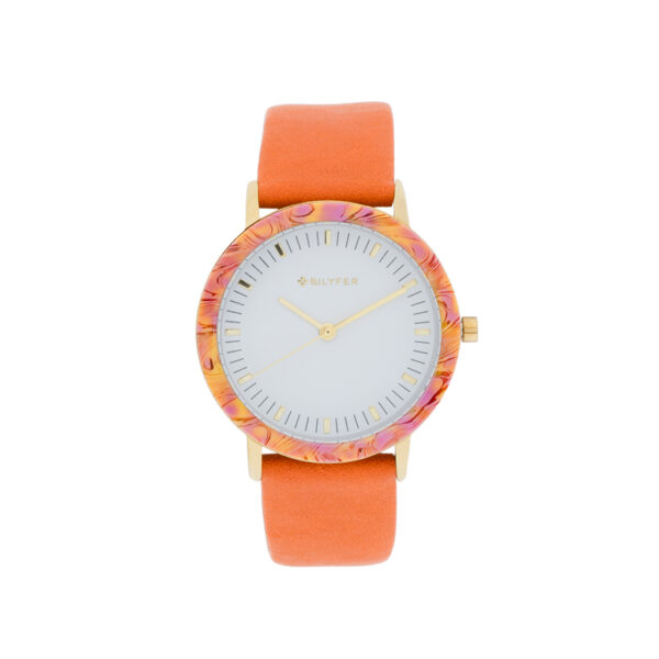 CLOCK WITH COLORED ACRYLIC BEZEL 36MM