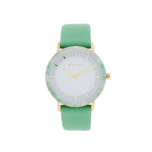 CLOCK WITH COLORED ACRYLIC BEZEL 36MM