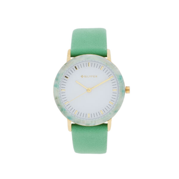 CLOCK WITH COLORED ACRYLIC BEZEL 36MM