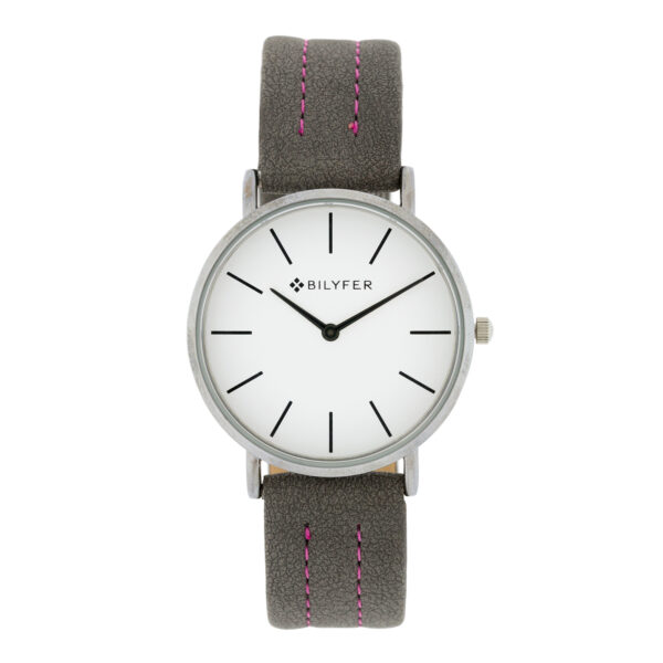 Bilyfer watch with 36mm case with stitched strap, leather interior