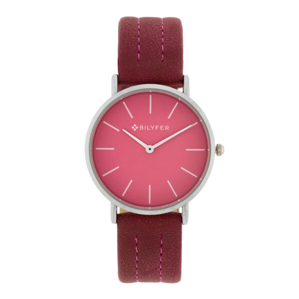 Bilyfer watch with 36mm case with stitched strap, leather interior