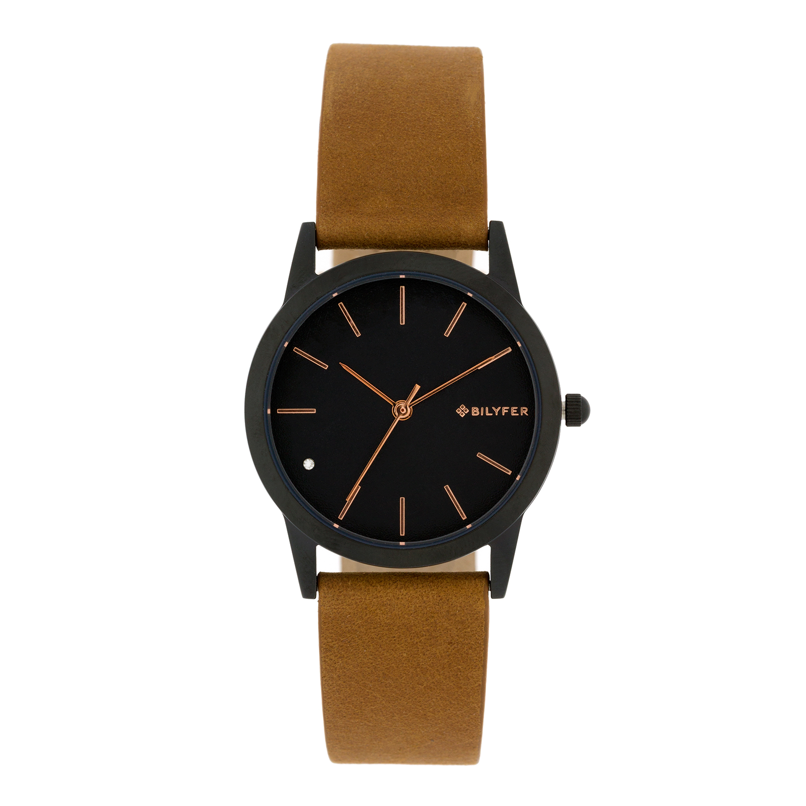 Reloj Bilyfer con caja de acero 33mm y correa piel