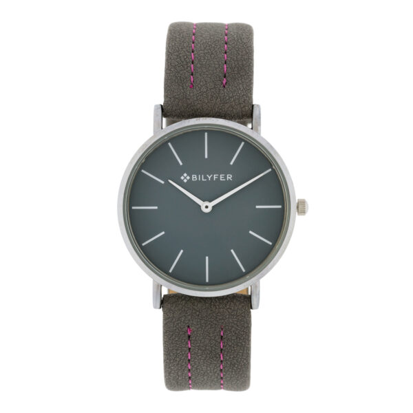 Reloj Bilyfer 36mm esfera y correa gris cosida