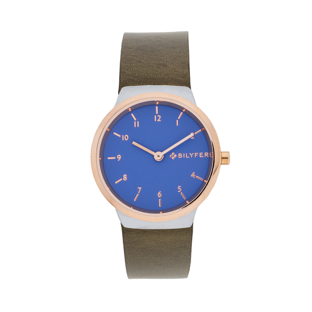 RELOJ CON NÚMEROS 33MM CORREA DE PIEL INTEGRADA
