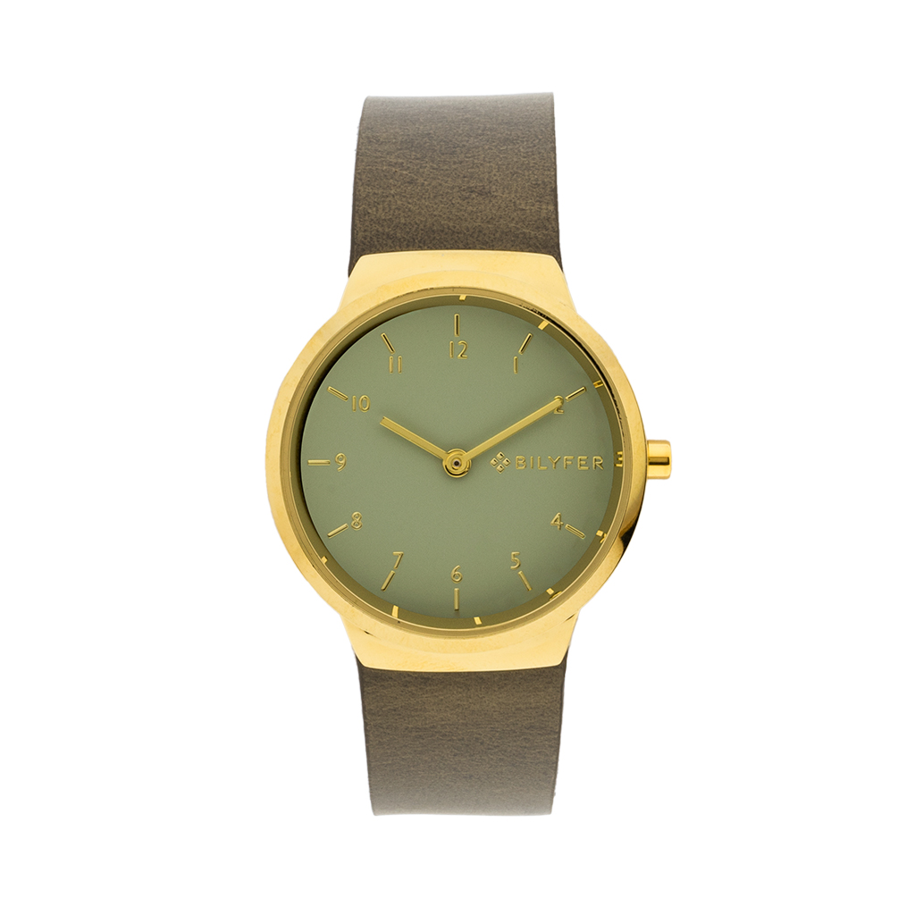 RELOJ CON NÚMEROS 33MM CORREA DE PIEL INTEGRADA