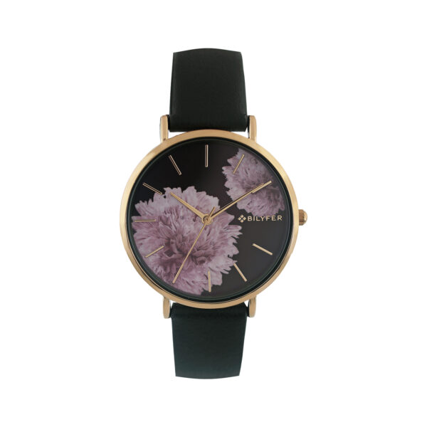 RELOJ CON INDICES Y FLOR DE DALIA