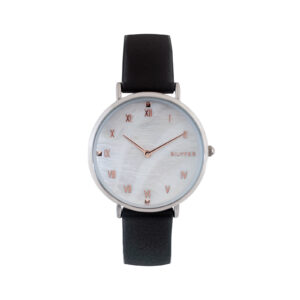 RELOJ CON ESFERA DE MADREPERLA Y NÚMEROS ROMANOS