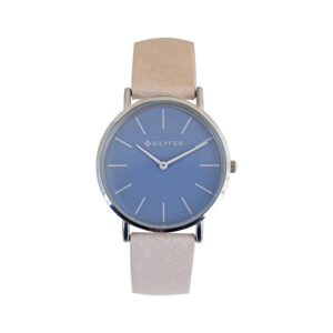 WATCH WITH INDICES AND INTERIOR WHITE HAND LEATHER STRAP