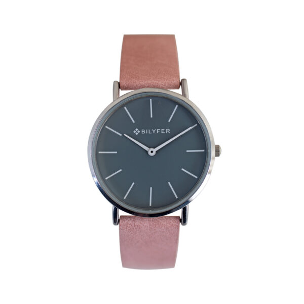 WATCH WITH INDICES AND INTERIOR WHITE HAND LEATHER STRAP