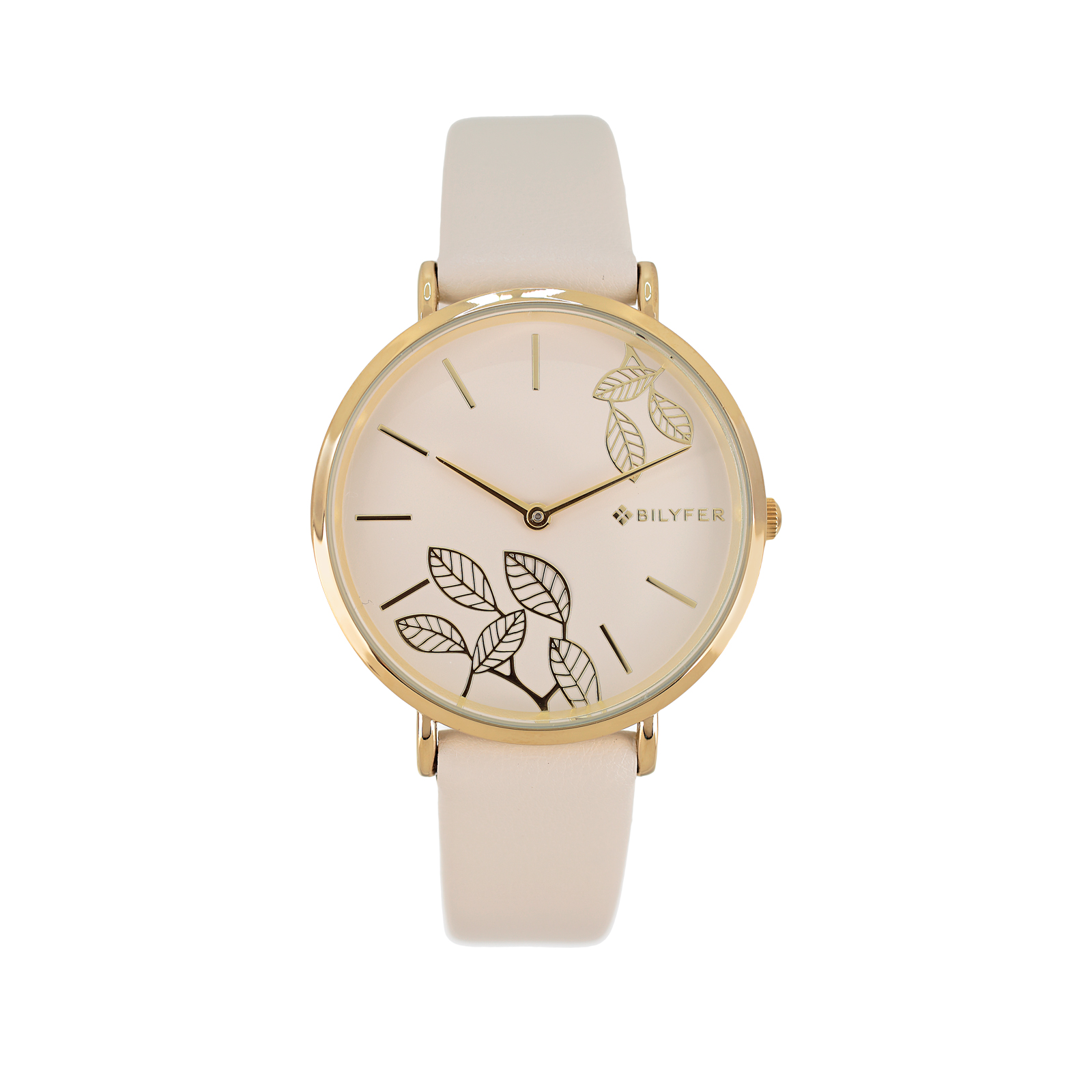 RELOJ CON HOJAS EN RELIEVE