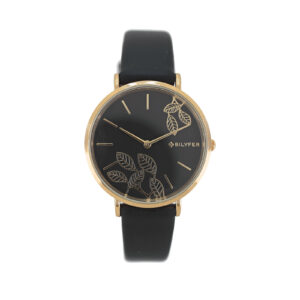 RELOJ CON HOJAS EN RELIEVE