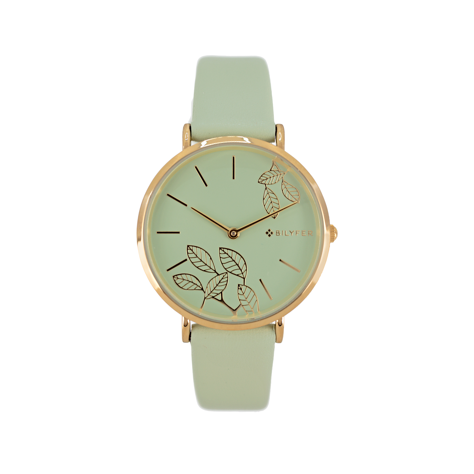 RELOJ CON HOJAS EN RELIEVE