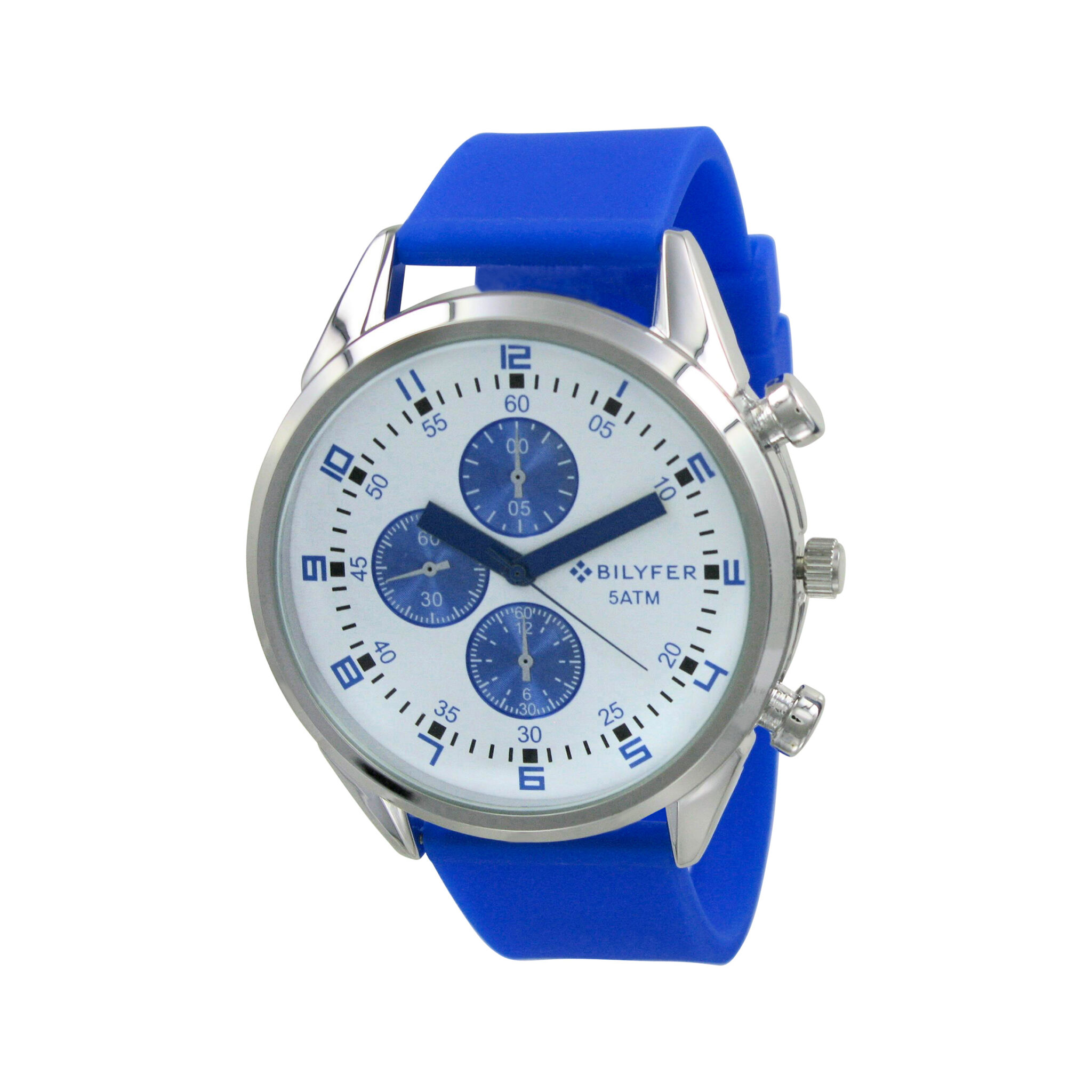 Reloj multifunciones simuladas colores W/R 5 ATM silicona azul